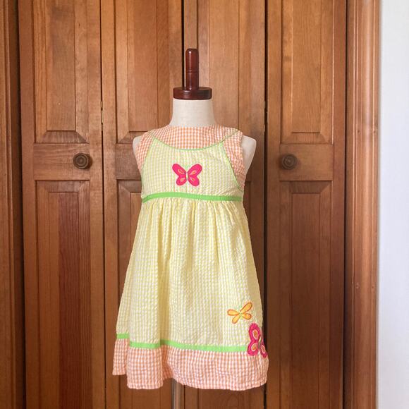 2B Real Cotton Seersucker Butterfly Dress, Size 4T - Picture 1 of 6
